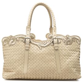 Tote Bottega Veneta in Nappa Intrecciato ricamato marrone