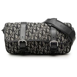 Autre Marque Diorissimo Trotter Canvas Schultertasche mit Klappe in Blau Dior