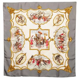 Hermès Hermes Carre 90 LES CHEVAUX DES MOGHOLS Schal