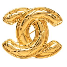 Broche Chanel Vintage Matelassé Coco Mark