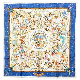 Hermès Hermes Carre 90 Oriental Stones and Western Stonework Schal