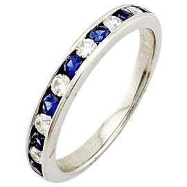 Autre Marque Anello fede Tiffany & Co. in platino con zaffiro e diamante
