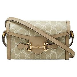 Bolso de hombro mini Gucci GG Supreme Horsebit 1955