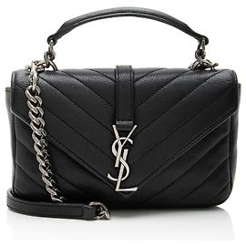 Autre Marque Bolso de hombro mini College de piel de becerro acolchada con monograma Saint Laurent