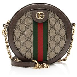 Borsa a tracolla mini rotonda Gucci GG Supreme Ophidia