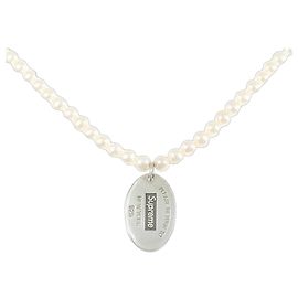 Tiffany & Co Tiffany Oval Tag Perlenkette aus 925 Silber