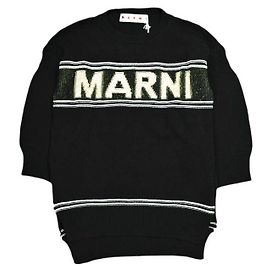 Marni Maxi Logo Intarsia Knit Cotton Sweater