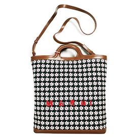 Marni TROPICALIA DAISY CROSSBODY 2-Wege Schultertasche aus Kalbsleder und Baumwolle