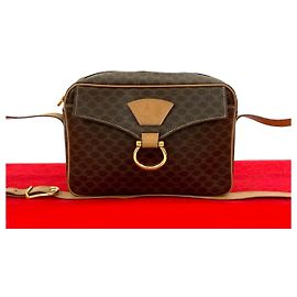 Céline Celine Macadam Leather Shoulder Bag