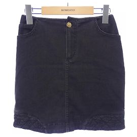 Saia Louis Vuitton de tecido preto