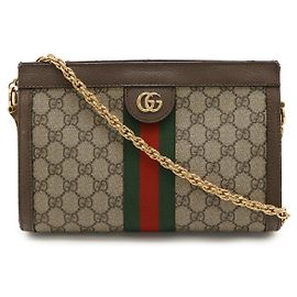 Bolsa de Ombro com Corrente Gucci Ophidia GG Supreme PVC