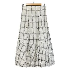 Autre Marque Jusglitty Check Flare Long Skirt Karierter ausgestellter Maxirock