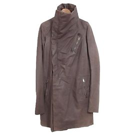 Rick Owens Hun Coat Leather Coat