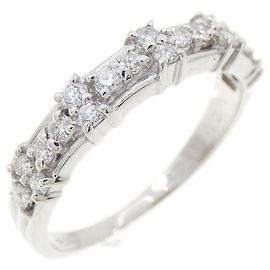 Autre Marque Anel Crescent Vert em Platina e Diamantes