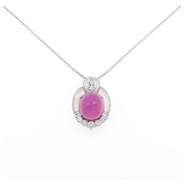 Autre Marque Collana in Pt900 Pt850 Tormalina Diamante Madreperla