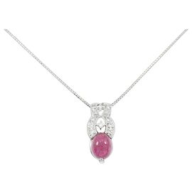 Autre Marque Pt900 Pt850 Tourmalin Diamant Halskette