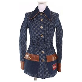 Gucci GG Denimjacke aus gewaschenem Bio-Leder