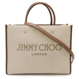 mala 2way Jimmy Choo Varenne M em lona e couro de bezerro