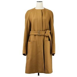 Autre Marque Abrigo de lana sin cuello Dries Van Noten