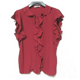 Autre Marque iBLUES Silk Blend Sleeveless Frill Blouse