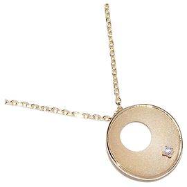 Autre Marque Au750 Diamant-Kreisanhänger Halskette