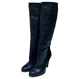 Bottes longues en cuir daim Gucci