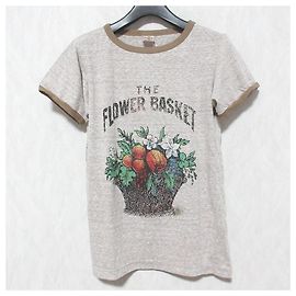Autre Marque Camiseta de manga corta de algodón Bohemians con estampado de cesta de flores
