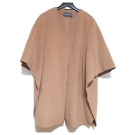 Autre Marque Abrigo poncho sin cuello de lana Alberta Ferretti