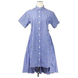 Vestido Sacai Back Open Cutoff Stripe Dress