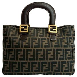 Sac à main Fendi Zucca Canvas Leather