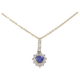 Autre Marque Au750 Saphir Diamant Halskette