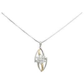 Autre Marque Collar de Diamantes Flor Au750/PT950/PT850