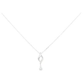 Autre Marque K10 White Gold Diamond Necklace