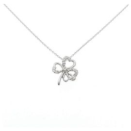 Autre Marque Pt900 Pt850 Clover Diamantenhalskette