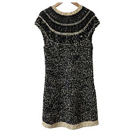Chanel Icon Button Tweed Strickkleid