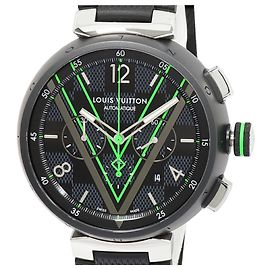 Louis Vuitton Tambour Damier Graphite Stainless Steel Chronograph
