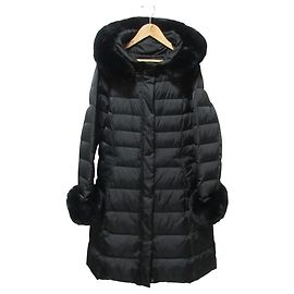 Autre Marque TO BE CHIC Langer Daunenmantel aus Taffetas mit Pelz
