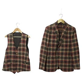 Autre Marque Veste ajustée 2way Lardini en laine et mohair à carreaux