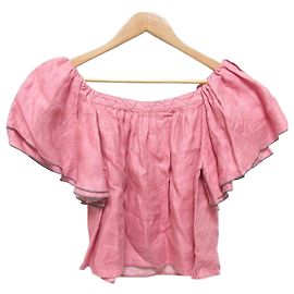Autre Marque Blusa de lino con hombros descubiertos y fruncida MYLAN