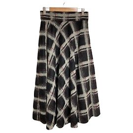 Autre Marque ESTNATION Karierter Long-Flare-Rock