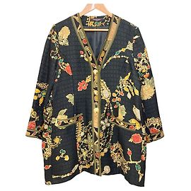 Autre Marque LEONARD FASHION Flower Jewelry Print Collarless Coat