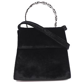 Salvatore Ferragamo Gancini 2way Bag Velours Handtasche