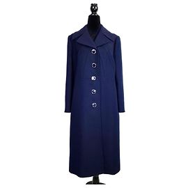 Max Mara Abrigo de Lana Azul Años 60