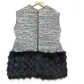 Autre Marque Gilet a righe in tweed e pelliccia di volpe Drawer