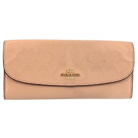 Cartera larga de piel Signature Coach