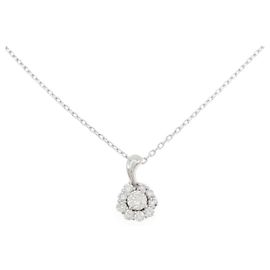 Autre Marque Diamanten-Blumenhalskette PT900/PT850