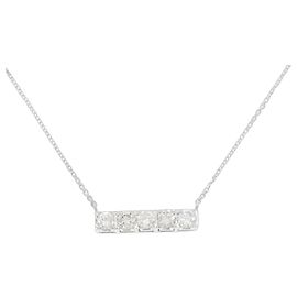 Autre Marque Collana in Pt900 K18WG e diamanti
