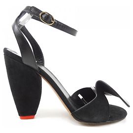 Céline Leather Sandals Black