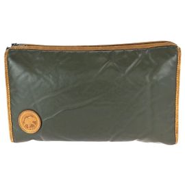 Autre Marque Hunting World BATTUE CROSS Nylon Leather Clutch Bag