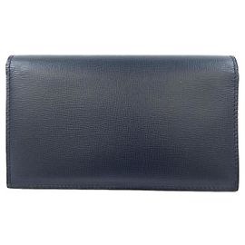 Valextra Long Wallet Blau Leder